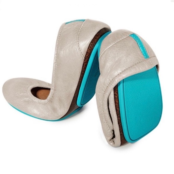 Tieks bu Gavriell Feather Grey Ballet Flats Size